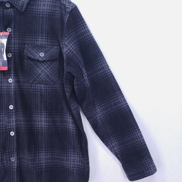 Freedom Foundry Men Dark Gray Black Plaid Shirt Size M - Picture 12 of 16